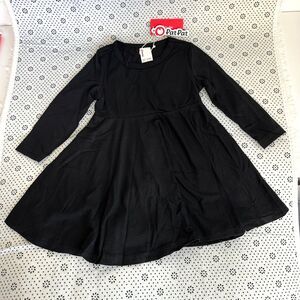 NEW, Little Girls' Black Long Sleeve Skater Dress By Pat Pat Size 12-18 Months
